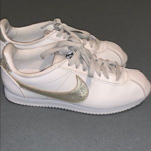 Nike Cortez with metallic swoosh